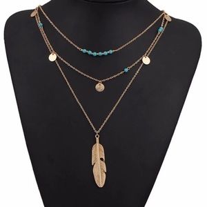 Golden Feather Necklace